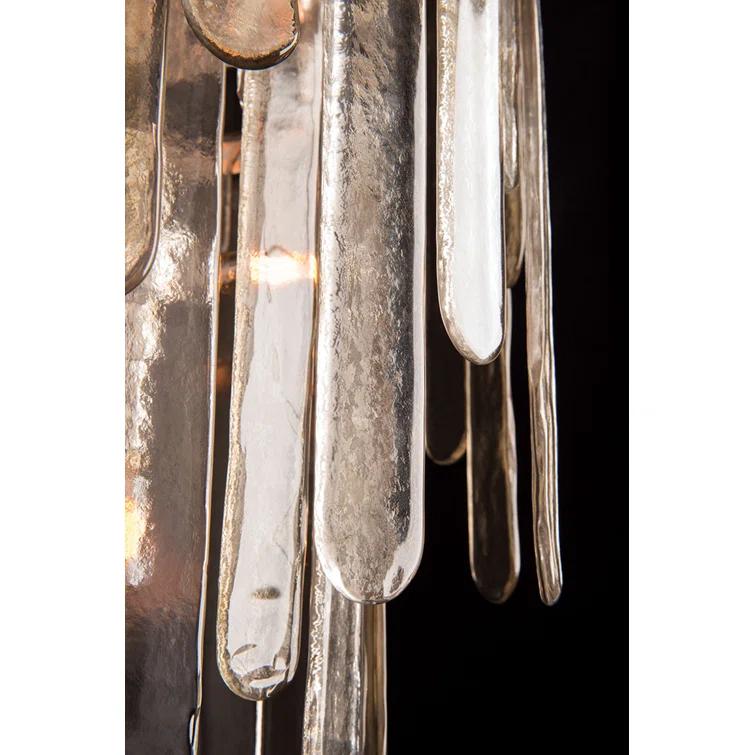 Champagne Glass and Polished Nickel 16-Light Indoor Chandelier