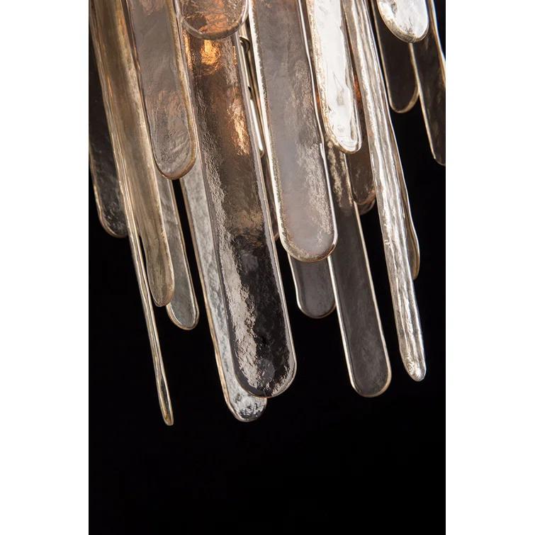 Champagne Glass and Polished Nickel 16-Light Indoor Chandelier