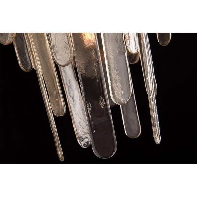 Champagne Glass and Polished Nickel 16-Light Indoor Chandelier