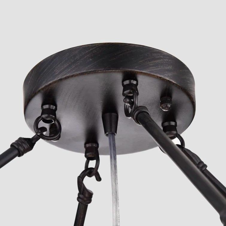 Arosa Elegant Black 9-Light Semi Flush Mount with Crystal Accents