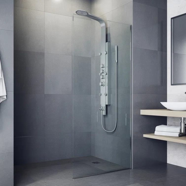 Mateo 60" H X 7" W 6-Jet Shower System & Tub Filler with Hand Shower Wand and Rainfall Shower Head