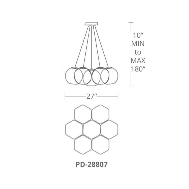 Cosmic 7 - Light Dimmable Globe Chandelier