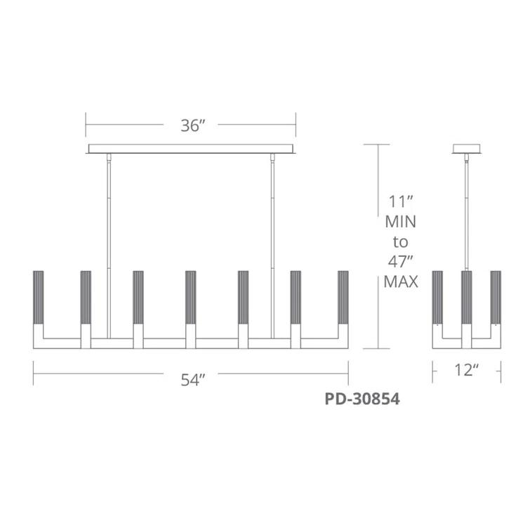 12 - Light Dimmable Square / Rectangle Chandelier