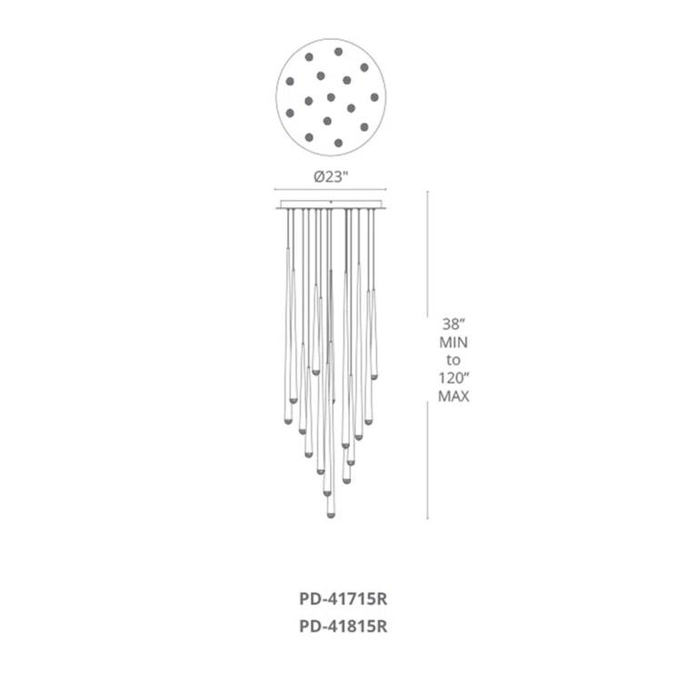 Cascade 15 - Light Dimmable LED Tiered Chandelier