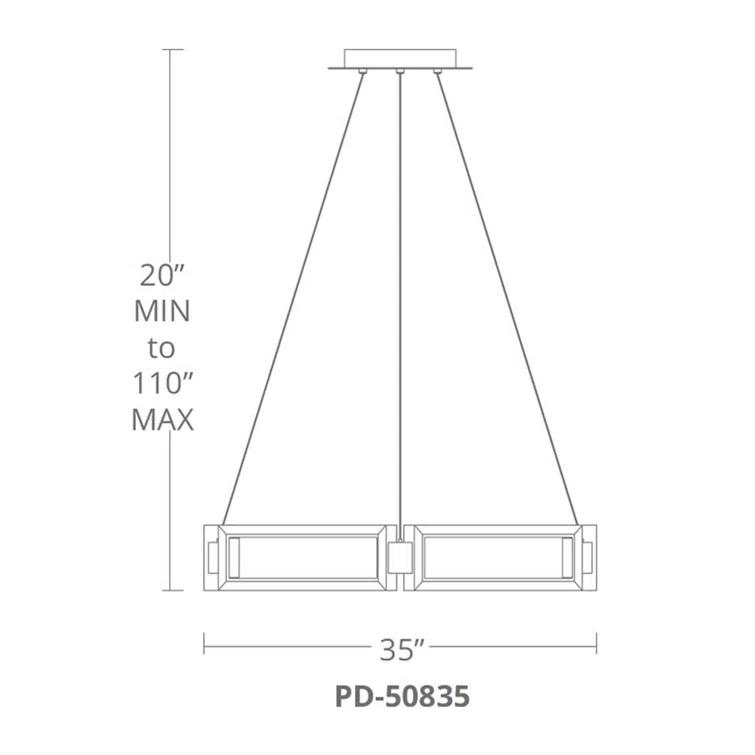 Modern Forms Mies 6 - Light Dimmable LED Geometric Chandelier