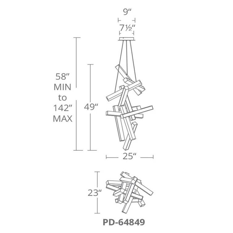 Chaos 12 - Light Dimmable Sputnik Modern Linear Chandelier