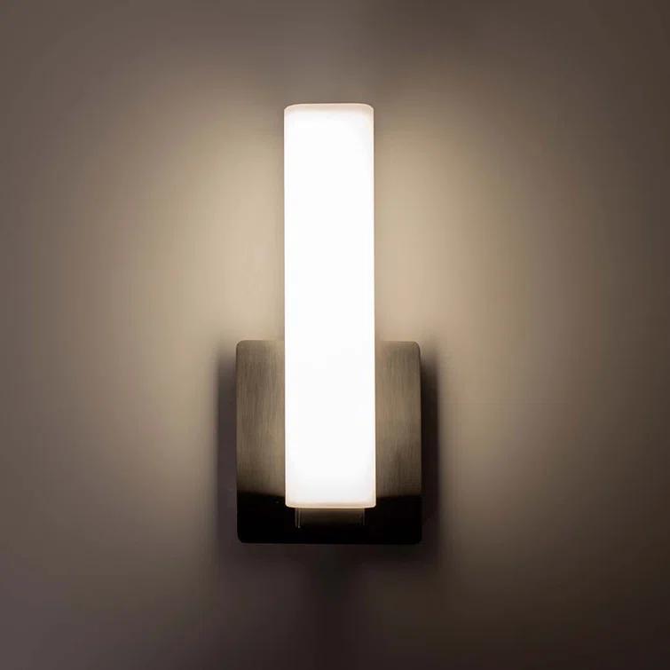 Vogue Brushed Nickel LED Outdoor Wall Sconce with Opal Glass