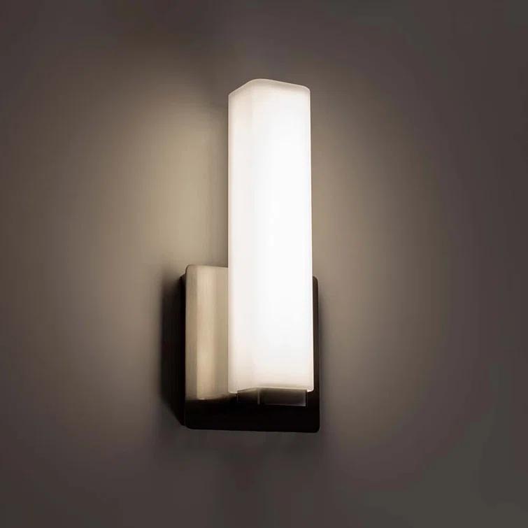Vogue Brushed Nickel LED Outdoor Wall Sconce with Opal Glass