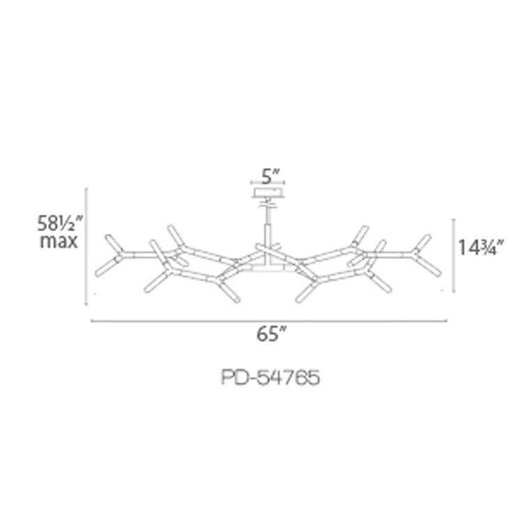 Modern Forms Kryptonite 18 - Light Dimmable LED Sputnik Modern Linear Chandelier