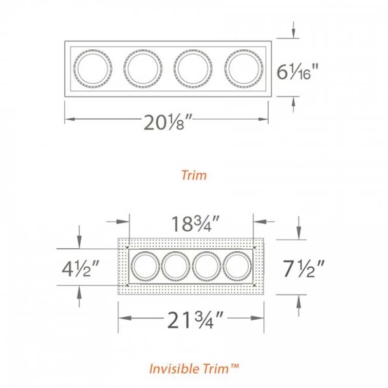 Precision 18.5'' Matte Black Decorative Recessed Trim