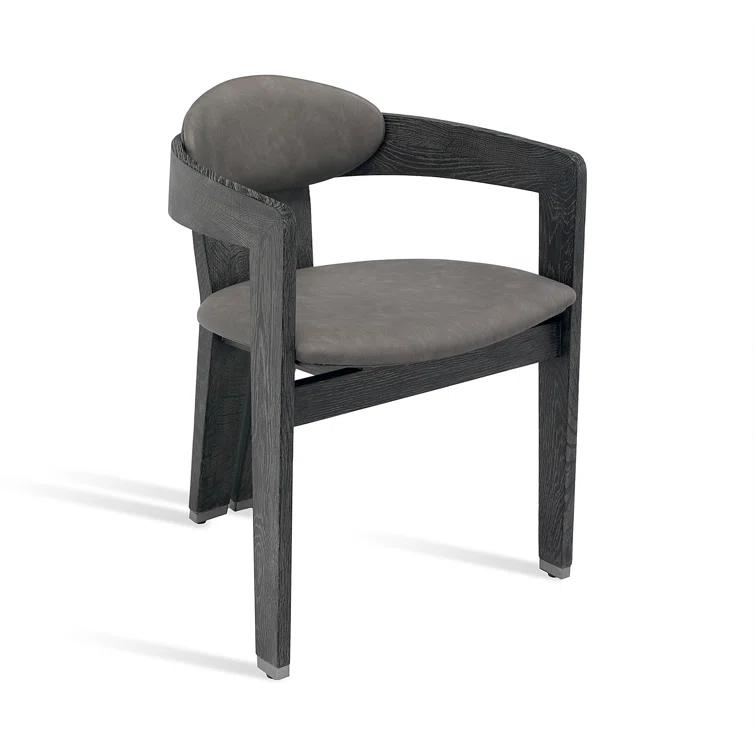 Maryl 20'' H Linen Upholstered Oak Armchair