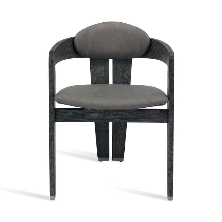Maryl 20'' H Linen Upholstered Oak Armchair