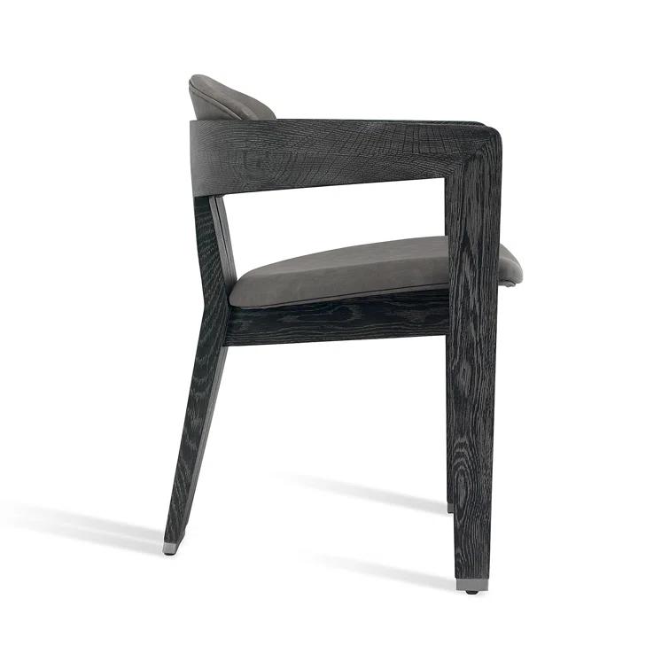 Maryl 20'' H Linen Upholstered Oak Armchair