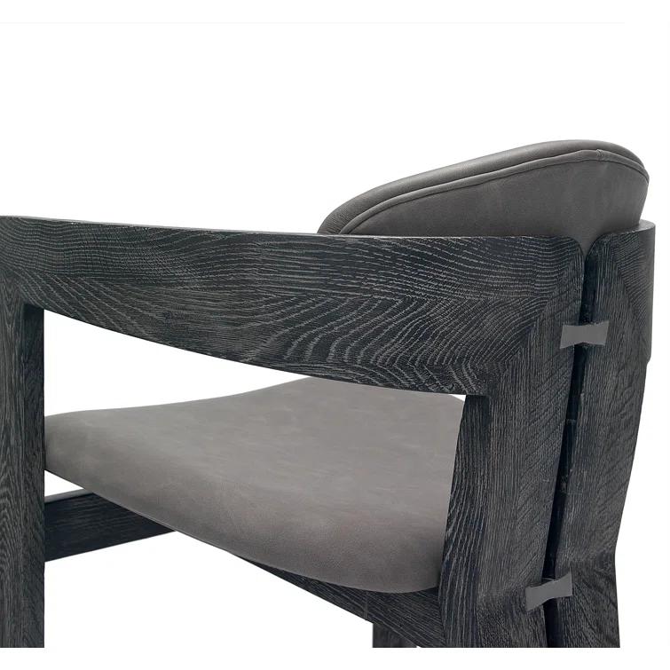 Maryl 20'' H Linen Upholstered Oak Armchair
