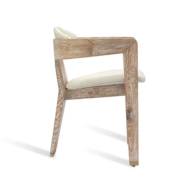 Maryl 20'' H Linen Upholstered Oak Armchair