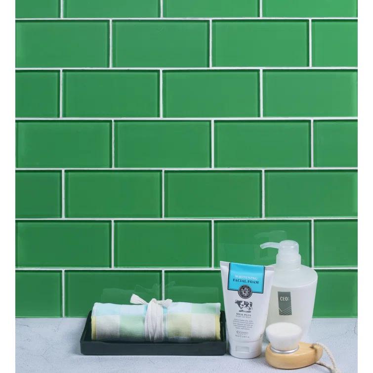 Premium 3" x 6" Straight Edge Glass Mosaic Subway Tile