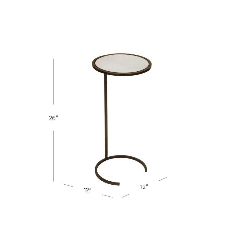 Monaco Mirrored Glass Top End Table