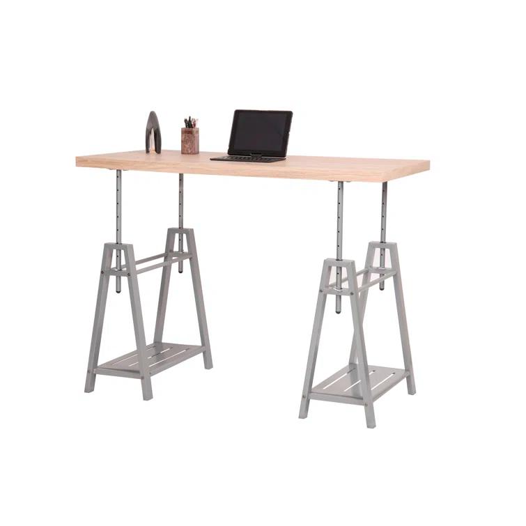 Williston Forge Cayuga Adjustable Solid Wood Top Standing Desk