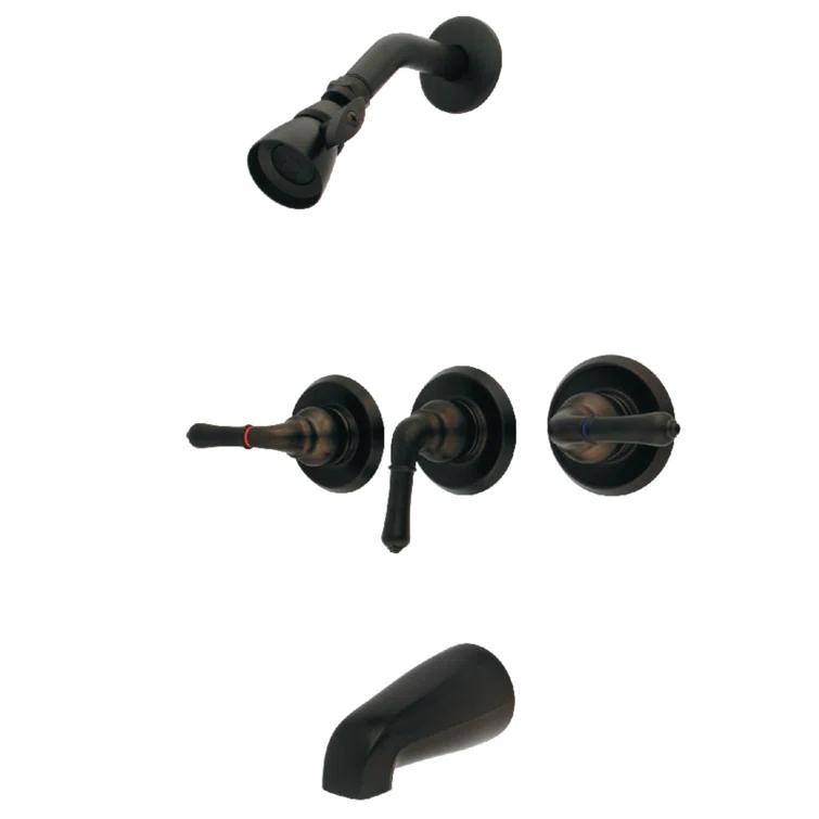 Kingston Brass GKB235 Kingston Brass Magellan Triple-Handle Tub and Shower Faucet