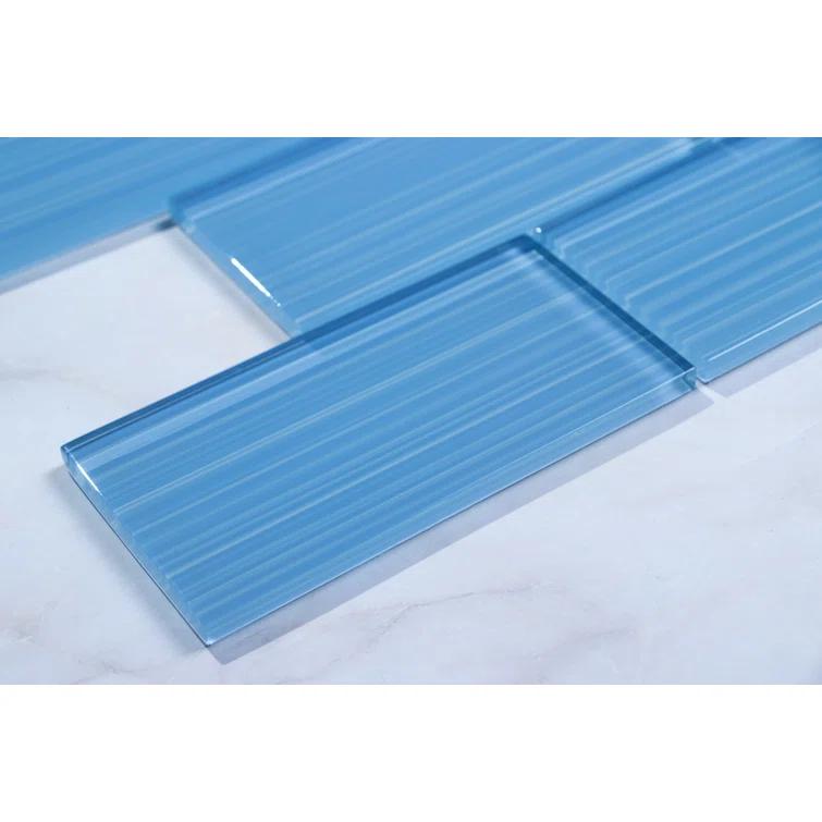 Premium Hand Painted 3" x 6" Straight Edge Glass Mosaic Subway Tile