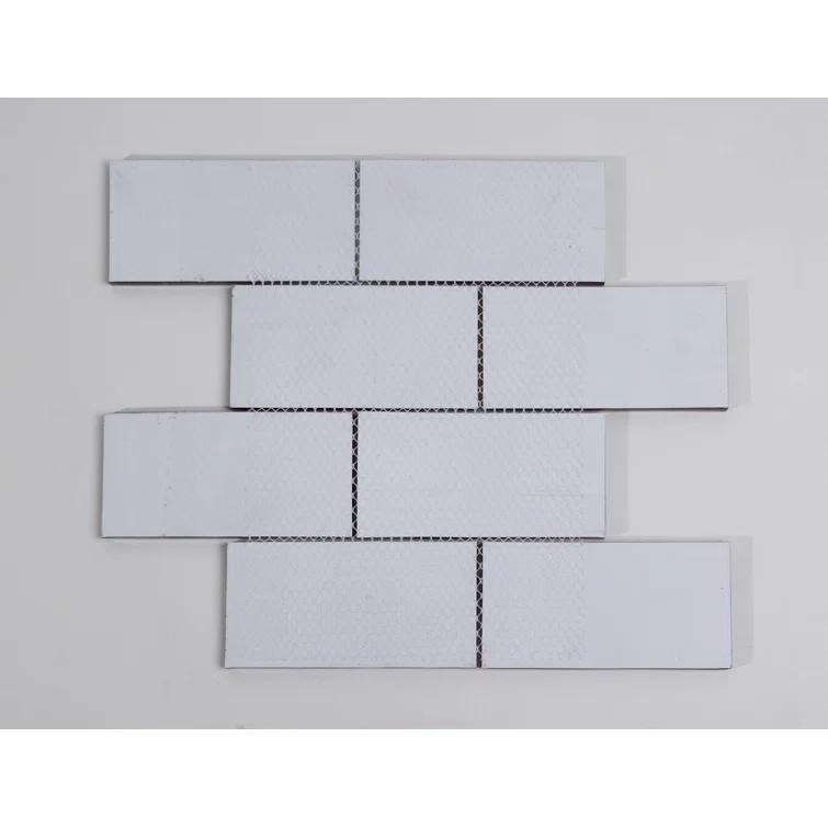Premium Hand Painted 3" x 6" Straight Edge Glass Mosaic Subway Tile
