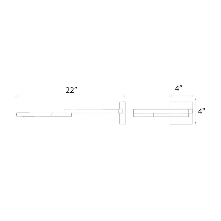 WAC Lighting Flip LED 3000K Left Contemporary Aluminum Swing Arm in Bronze