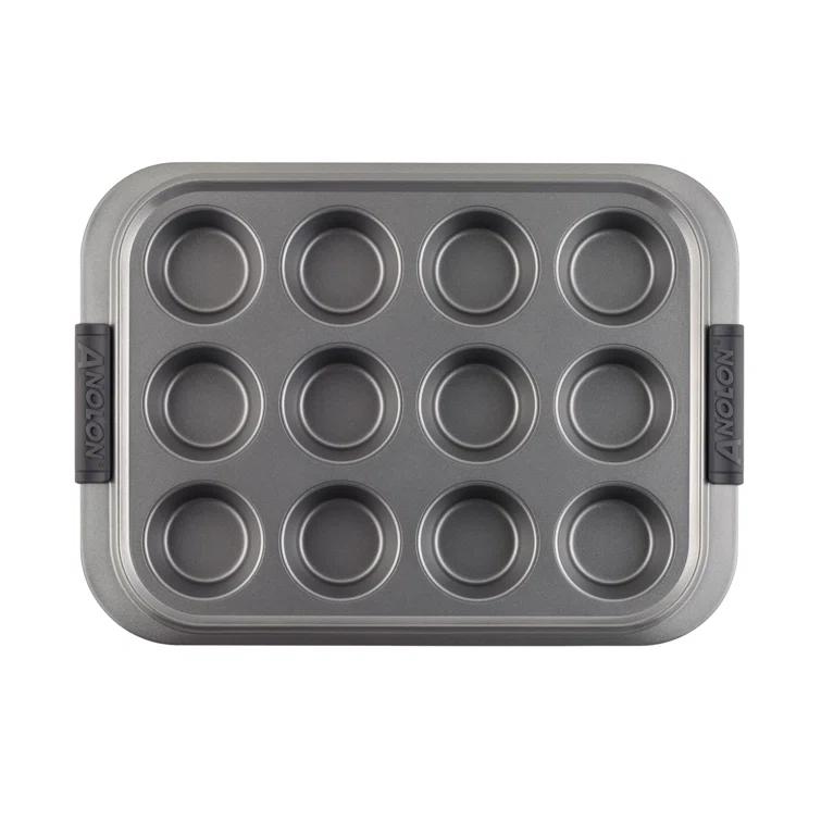 Anolon Anolon Advanced Bakeware Nonstick Muffin Pan with Lid, 12-Cup, Graphite