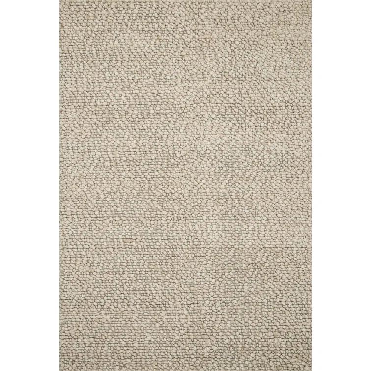 Handmade Oatmeal Wool Rectangular Area Rug 7'9" x 9'9"