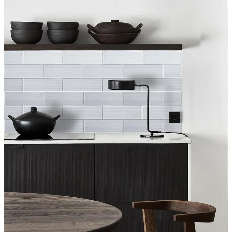 WS Tiles® Premium Hand Painted 4" x 12" Straight Edge Glass Subway Tile