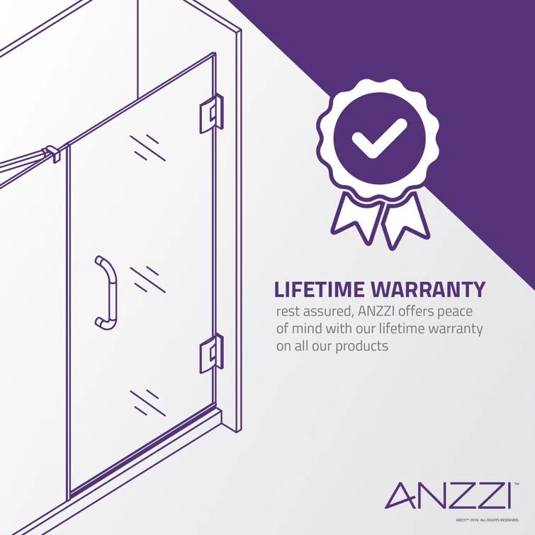 Consort 72" H Hinged Frameless Shower Door