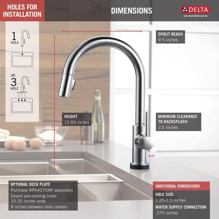 Trinsic Pull Down Sprayer Touch Kitchen Sink Faucet, Touch Control Kitchen Faucet