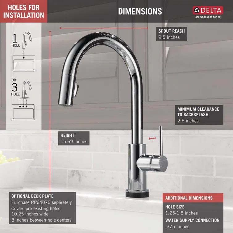 Trinsic Pull Down Sprayer Touch and Voice Control Kitchen Sink Faucet, Touch Control Kitchen Faucet