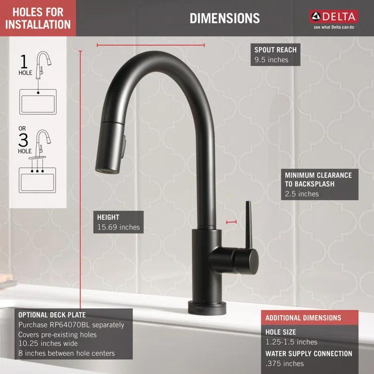 Trinsic Pull Down Sprayer Touch Kitchen Sink Faucet, Touch Control Kitchen Faucet
