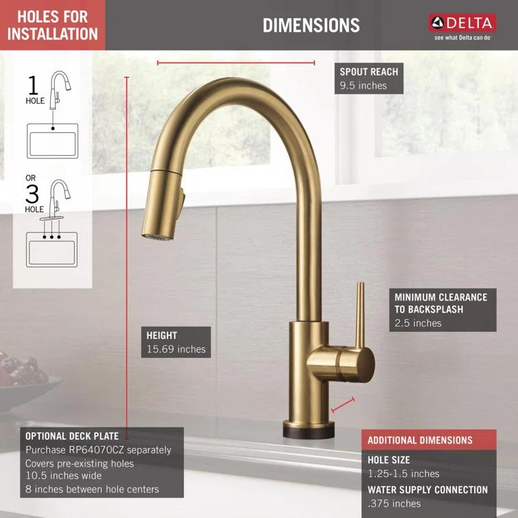 Trinsic Pull Down Sprayer Touch Kitchen Sink Faucet, Touch Control Kitchen Faucet