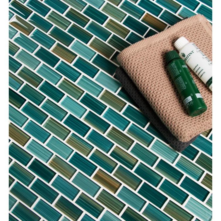 Swimming Pool Series 1" x 2" Straight Edge Glass Mosaic Tile