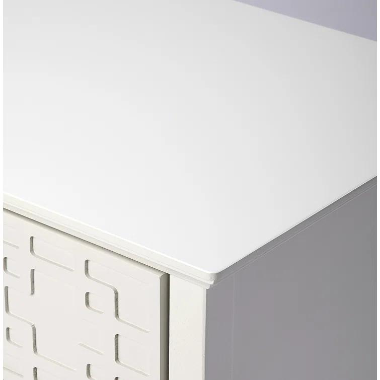 HBBOOMLIFE Butler Specialty Kinsley Glossy 3-Drawer Accent Chest in White