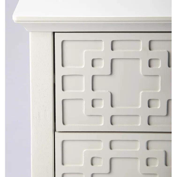 HBBOOMLIFE Butler Specialty Kinsley Glossy 3-Drawer Accent Chest in White