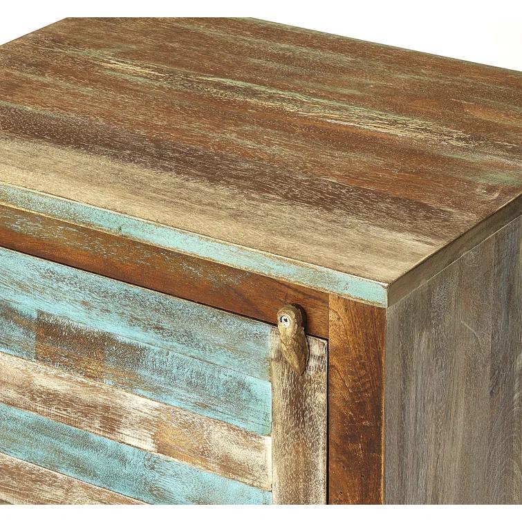 Butler Specialty Rustic Shutter Painted Accent Cabinet In Brown