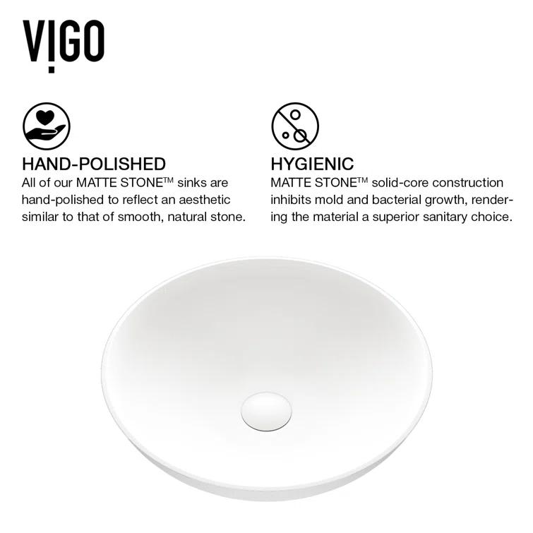 Lotus 16" L x 16" W x 5" H Matte White Handmade Round Vessel Bathroom Sink