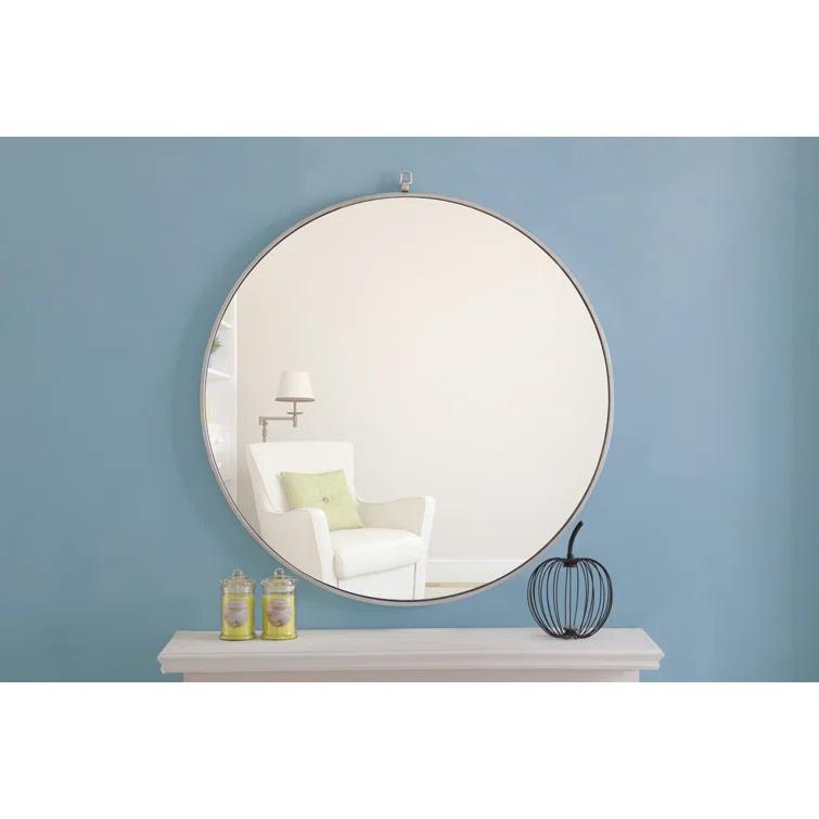 Cassie Metal/Manufactured Wood Round Wall Mirror