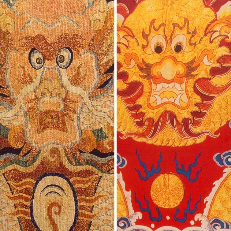 Oriental Furniture 6 ft. Tall Dragon of the Red Chamber Room Divider - 3 Panel