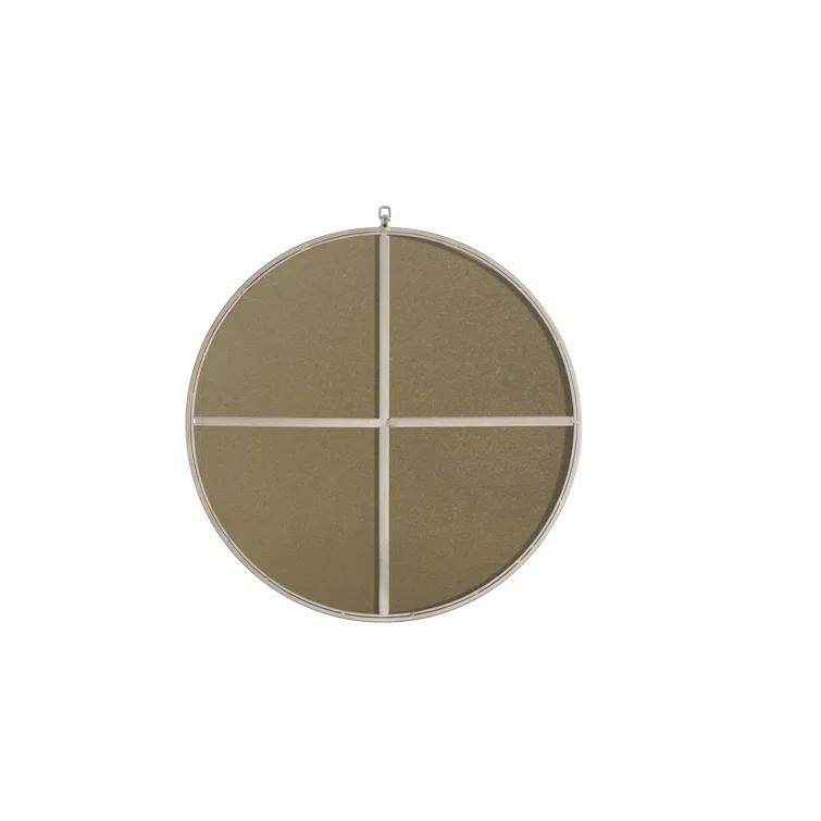 Cassie Metal/Manufactured Wood Round Wall Mirror