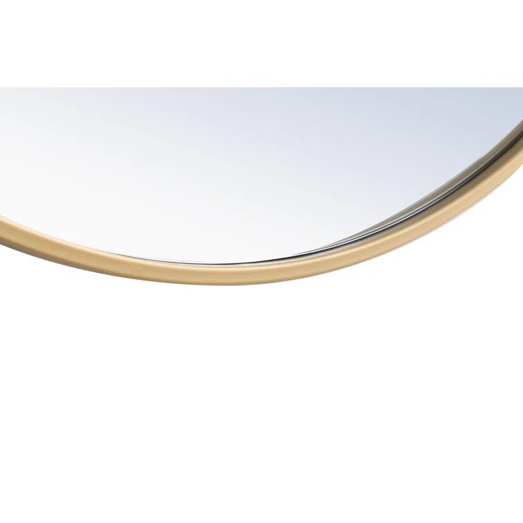 Cassie Metal/Manufactured Wood Round Wall Mirror