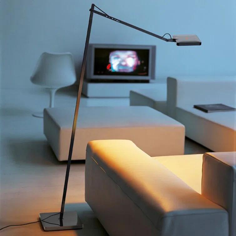 Anthracite LED Adjustable Task Floor Lamp with Touch Dimmer