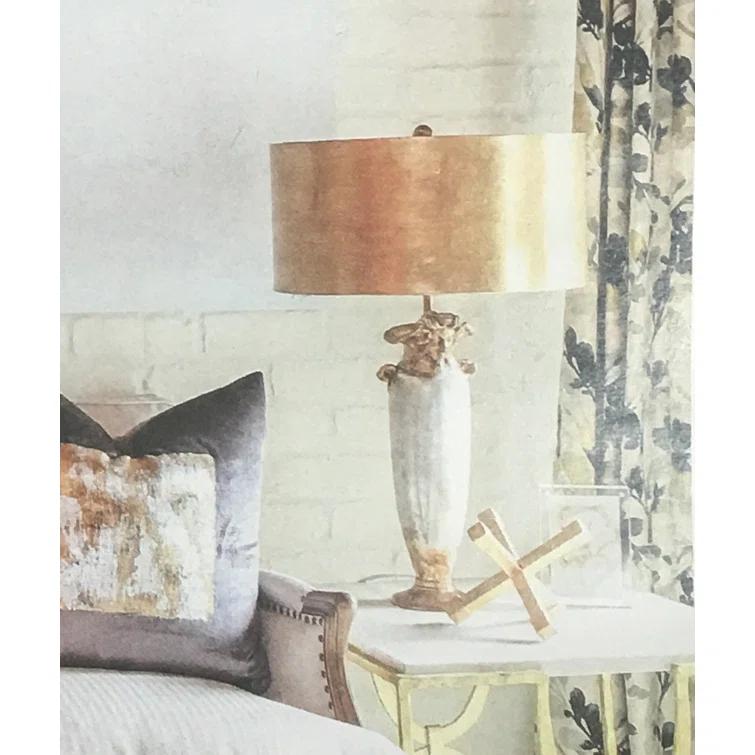 Lucas McKearn Bienville Table Lamp in Gold and Silver with Gold Drum Shade
