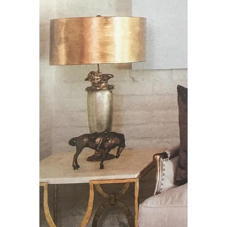 Lucas McKearn Bienville Table Lamp in Gold and Silver with Gold Drum Shade