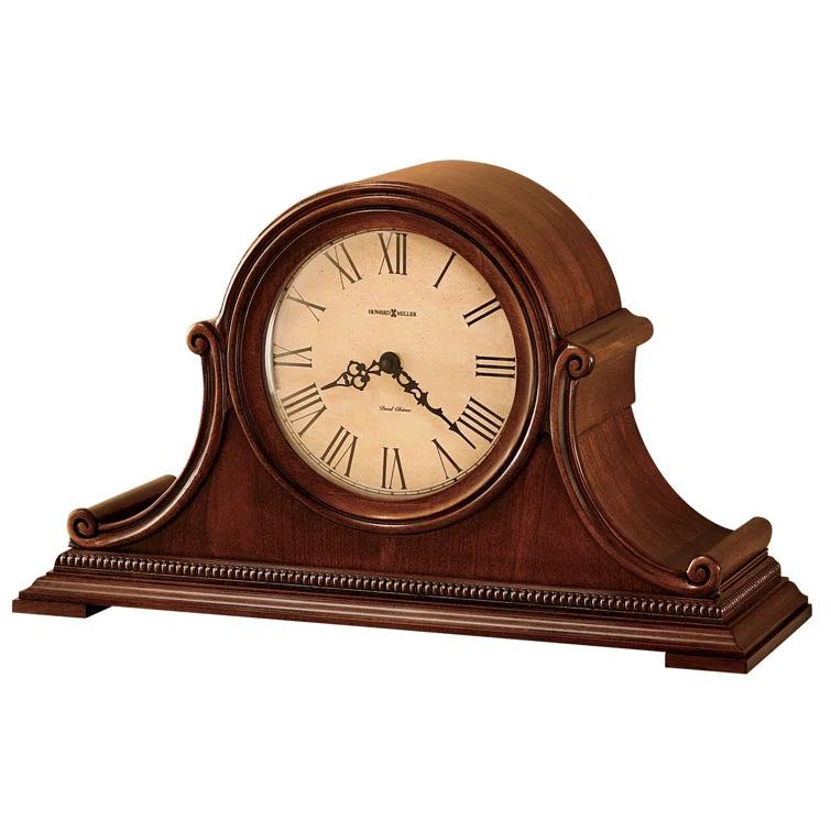 Howard Miller® Hampton Traditional Roman Numeral Quartz Movement / Crystal Tabletop Clock in Windsor Casual