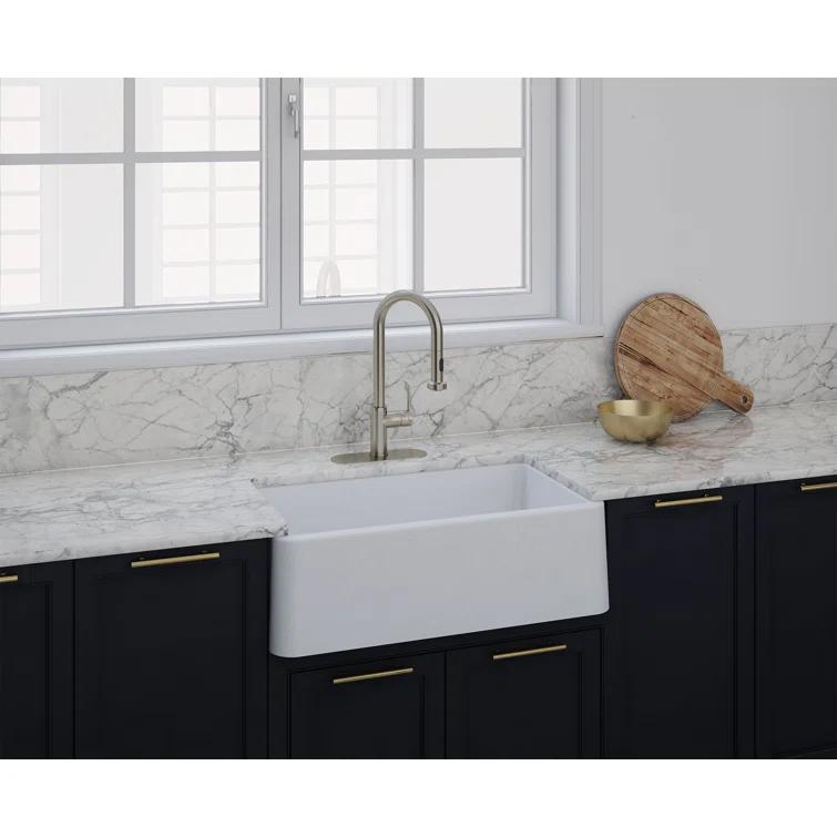 33" L x 19" W Apron Quartz Kitchen Sink