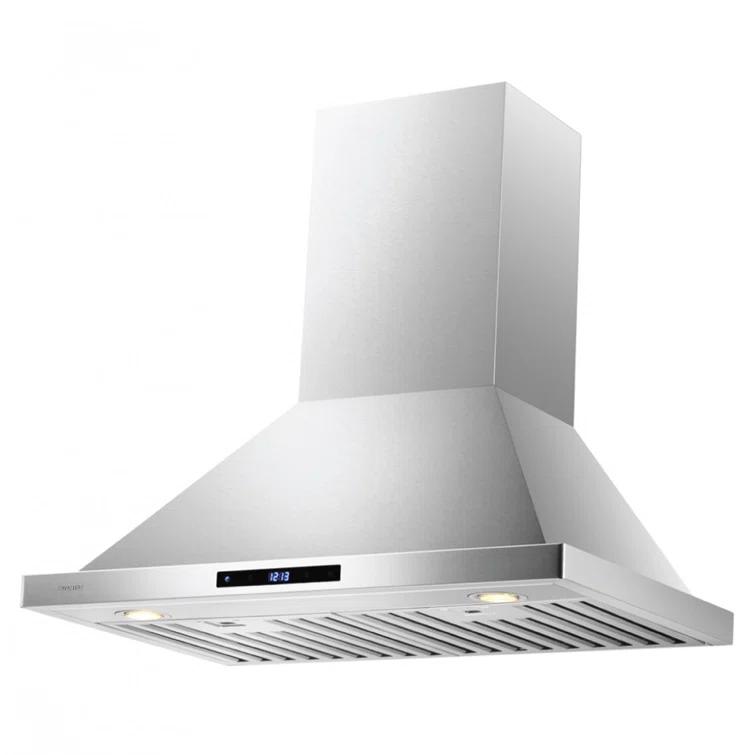 CAVALIERE 30" inch 462 CFM Convertible Digital Wall Mount Range Hood Included Charcoal Filter in Stainless Steel