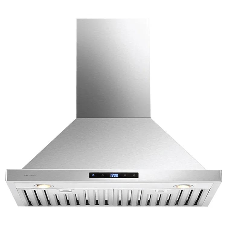 CAVALIERE 30" inch 462 CFM Convertible Digital Wall Mount Range Hood Included Charcoal Filter in Stainless Steel